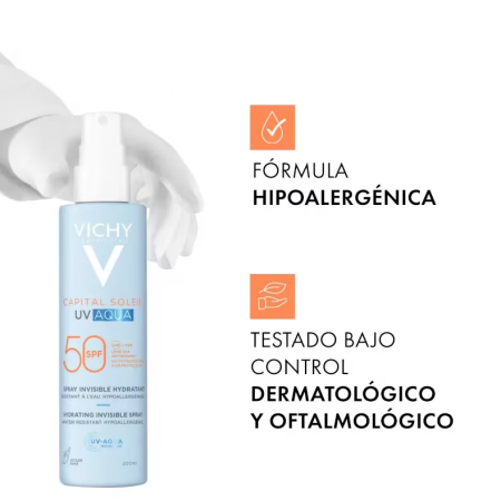 VICHY CAPITAL SOLEIL UV AQUA SPF50+ SPRAY HIDRATANTE INVISIBLE 200 ML