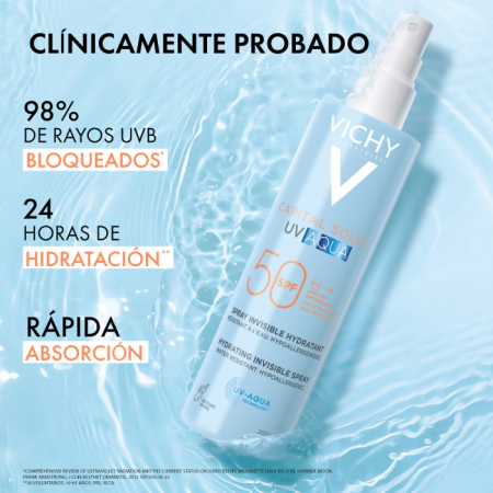 VICHY CAPITAL SOLEIL UV AQUA SPF50+ SPRAY HIDRATANTE INVISIBLE 200 ML