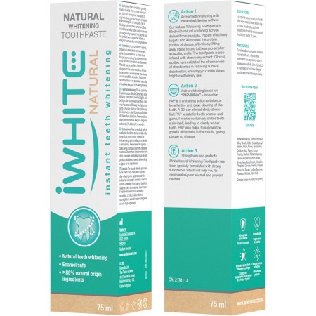 IWHITE PASTA DENTAL BLANQUEADORA NATURAL 75 ML