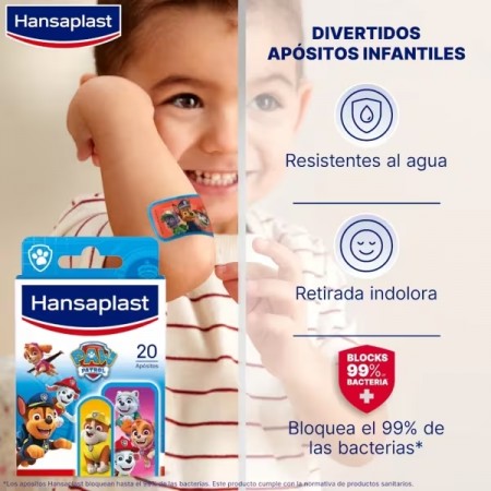 HANSAPLAST APOSITO ADHESIVO PAW PATROL 2 TAMAÑOS PATRULLA CANINA 20 TIRITAS