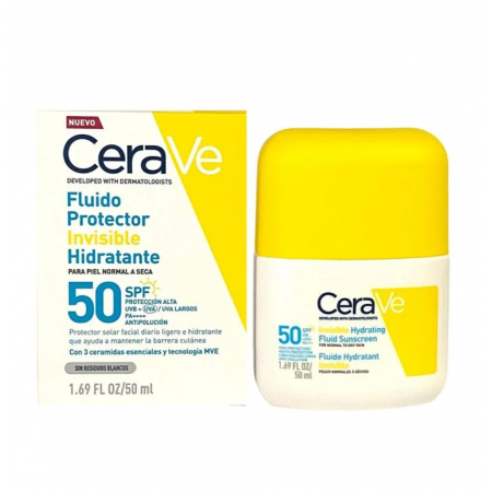CERAVE FLUIDO FACIAL PROTECTOR INVISIBLE HIDRATANTE SPF50 50 ML
