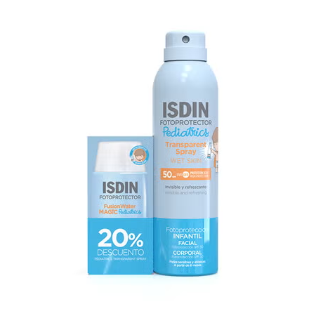 ISDIN PEDIATRIC PACK FOTOPROTECT TRANSPARENT SPRAY 250 ML + FUSION WATER MAGIC 50 ML