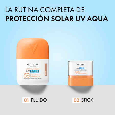 VICHY CAPITAL SOLEIL UV AQUA FLUIDO HIDRATANTE SPF50 CON COLOR TONO CLARO 50ML