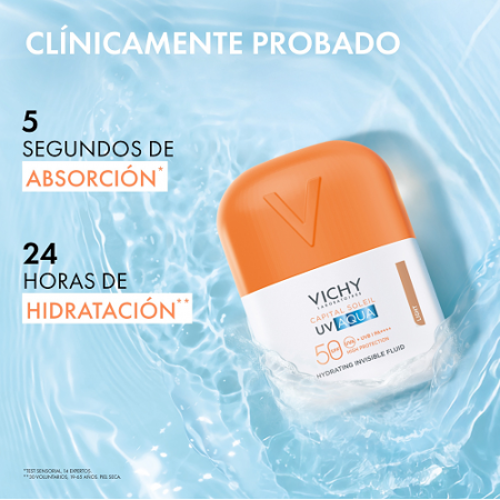 VICHY CAPITAL SOLEIL UV AQUA FLUIDO HIDRATANTE SPF50 CON COLOR TONO CLARO 50ML