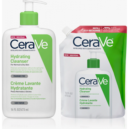 CERAVE PACK LIMPIADOR HIDRATANTE PIEL SECA 473ML + RECARGA LIMPIADOR HIDRATANTE PIEL SECA 473ML