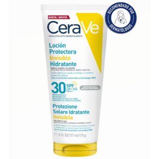 CERAVE LOCIÓN PROTECTORA INVISIBLE HIDRATANTE SPF30 LOCION CARA Y CUERPO 177ML