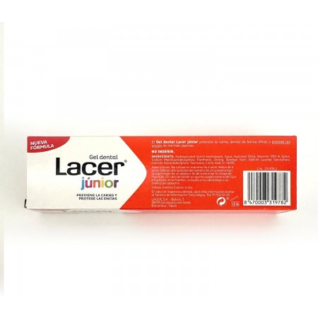 LACER JUNIOR DUPLO GEL DENTIFRICO SABOR A FRESA 2 X 75 ML