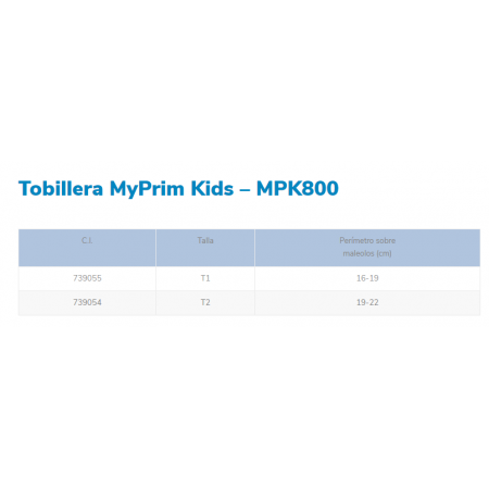 PRIM TOBILLERA MYPRIM KIDS INFANTIL REF MPK800 TALLA 1