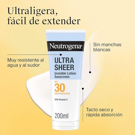 NEUTROGENA ULTRA SHEER PROTECCION SOLAR SPF30 LOCION INVISIBLE 200 ML