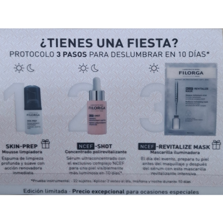 FILORGA KIT PROTOCOLO BELLEZA FLASH 10 DÍAS: MOUSSE 30ML + NCEF-SHOT 15ML + NCEF-REVIT MASK 20ML