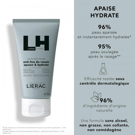 LIERAC HOMME PACK BALSAMO AFTER SHAVE 75ML + REGALO ESPUMA DE AFEITAR 50ML