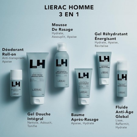 LIERAC HOMME PACK FACIAL FLUIDO ANTIEDAD GLOBAL 50ML + REGALO HOMME DESODORANTE 50ML