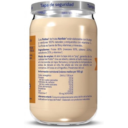 NUTRIBEN MANZANA PLATANO Y ZANAHORIA 1 POTITO 235 G