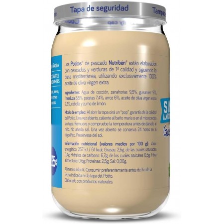 NUTRIBEN POTITO SUPREMA DE MERLUZA CON GUISANTES Y ZANAHORIAS 235 G