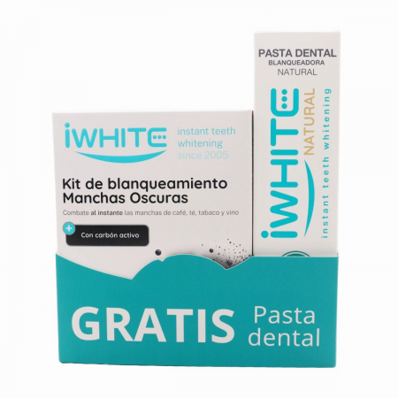 IWHITE KIT BLANQUEAMIENTO MANCHAS OSCURAS 10 MOLDES + GRATIS PASTA DENTAL BLANQUADORA NATURAL 75 ML