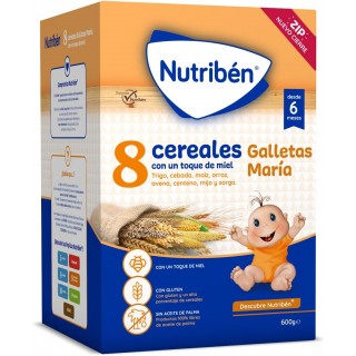 NUTRIBEN 8 CEREALES Y MIEL GALLETAS MARIA 600 G