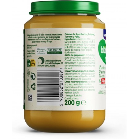 DANONE BLEDINA TARRITO DE TOMATE ARROZ Y PESCADO BLANCO 200 G