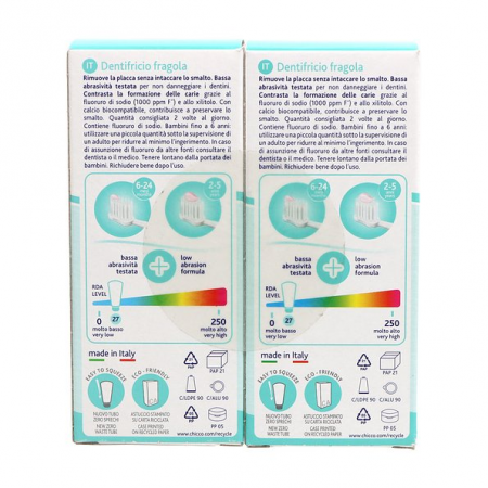 PASTA DENTAL INFANTIL CHICCO PACK AHORRO 50 + 50 ML SABOR FRESA