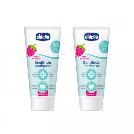 PASTA DENTAL INFANTIL CHICCO PACK AHORRO 50 + 50 ML SABOR FRESA