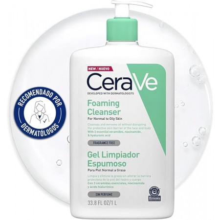 CERAVE GEL LIMPIADOR ESPUMOSO 1L