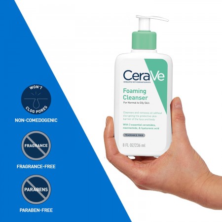CERAVE GEL LIMPIADOR ESPUMOSO 236 ML