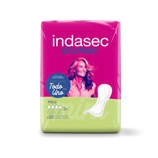 INDASEC DISCREET COMPRESAS DE PERDIDAS LEVES INDASEC MINI 20 COMPRESAS