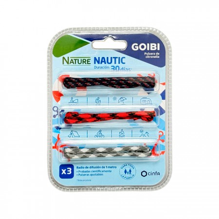 GOIBI PULSERA REPELENTE CITRONELA NAUTIC 3 UNIDADES