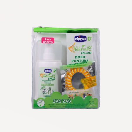CHICCO PACK ZAS ZAS ANTIMOSQUITOS: SPRAY PROTECTOR 100ML + ROLL-ON POSTPICA 10ML + PULSERA PERFUMADA