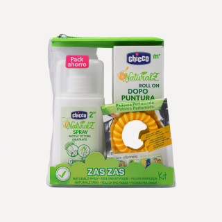 CHICCO PACK ZAS ZAS ANTIMOSQUITOS: SPRAY PROTECTOR 100ML + ROLL-ON POSTPICA 10ML + PULSERA PERFUMADA