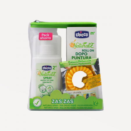 CHICCO PACK ZAS ZAS ANTIMOSQUITOS: SPRAY PROTECTOR 100ML + ROLL-ON POSTPICA 10ML + PULSERA PERFUMADA