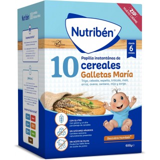NUTRIBEN 10 CEREALES CON GALLETAS MARIA 600 G