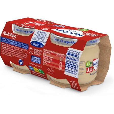 NUTRIBEN POTITOS ARROZ Y ZANAHORIAS CON POLLO 2 ENVASES 120 G