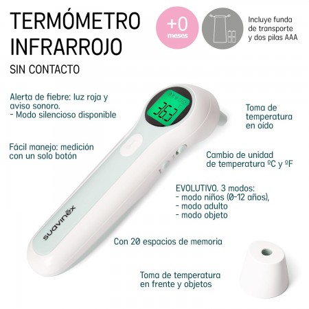 SUAVINEX TERMOMETRO DIGITAL INFRARROJOS SIN CONTACTO FRENTE Y OIDO