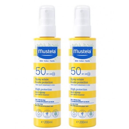 MUSTELA DUPLO SPRAY SOLAR ALTA PROTECCION SPF50 2 X 200ML