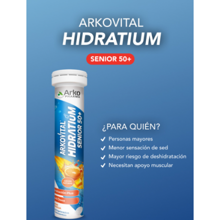 ARKOVITAL HIDRATIUM SENIOR +50 SABOR NARANJA 24 COMPRIMIDOS EFERVESCENTES