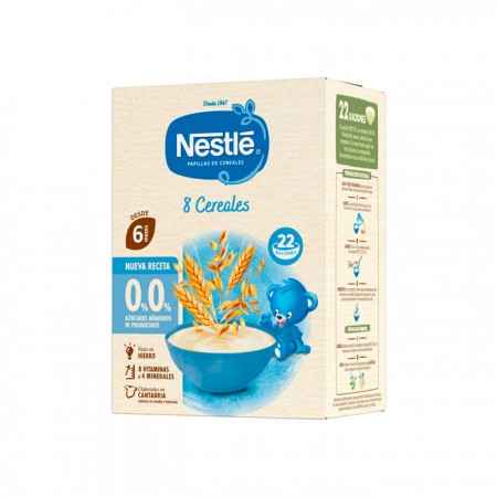 NESTLE PAPILLA 8 CEREALES 0% AZUCARES AÑADIDOS +6 MESES 330 G