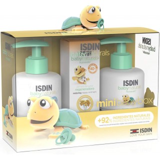 ISDIN BABY NATURAL CANASTILLA MINIBOX: GEL-CHAMPU 200ML + LOCION 200ML + POMADA REGENERADORA 20ML