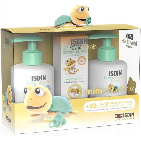 ISDIN BABY NATURAL CANASTILLA MINIBOX: GEL-CHAMPU 200ML + LOCION 200ML + POMADA REGENERADORA 20ML