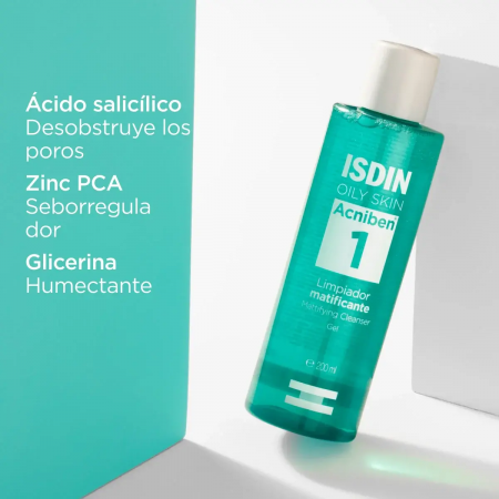 ISDIN OILY SKIN ACNIBEN LIMPIADOR MATIFICANTE GEL 200 ML