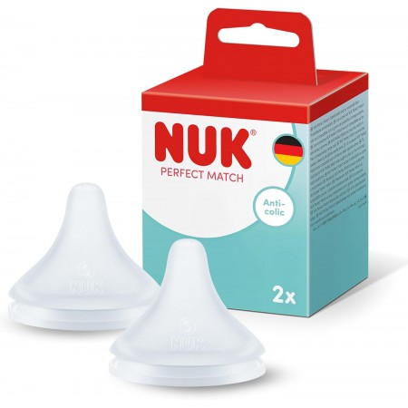 NUK PERFECT MATCH TETINA DE SILICONA ANTICOLICO TALLA +6 MESES FLUJO M 2 UNIDADES