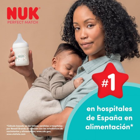 NUK TETINA SILICONA ANTICOLICO PERFECT MATCH  T-S +0 MESES 2 UNIDADES