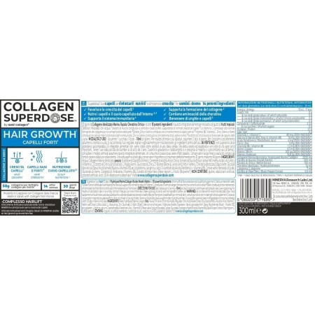 COLLAGEN SUPERDOSE HAIR GROWTH SABOR PIÑA Y MANGO SOLUCION ORAL 300 ML