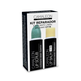 CAMALEON KIT REPARADOR: LABIAL EXFOLIANTE DE MELON 4G + BALSAMO LABIAL SPF15 4G