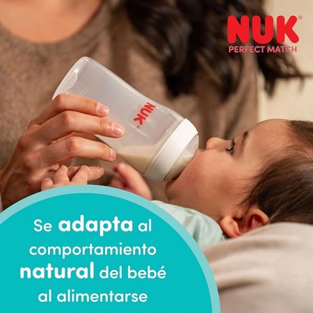NUK BIBERON PP SILICONA PERFECT MATCH FLUJO M 1 UNIDAD 260 ML