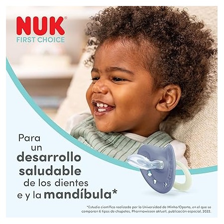 NUK CHUPETE SILICONA FIRST CHOICE DIA Y NOCHE 0-6 MESES  2 U