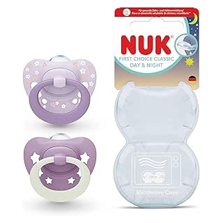 NUK CHUPETE SILICONA FIRST CHOICE DIA Y NOCHE 0-6 MESES  2 U