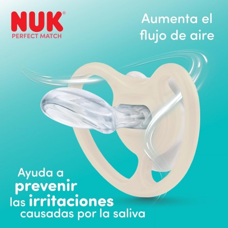 NUK CHUPETE SILICONA PERFECT MATCH AIR 6 - 18 MESES 2 UNIDADES SURTIDO