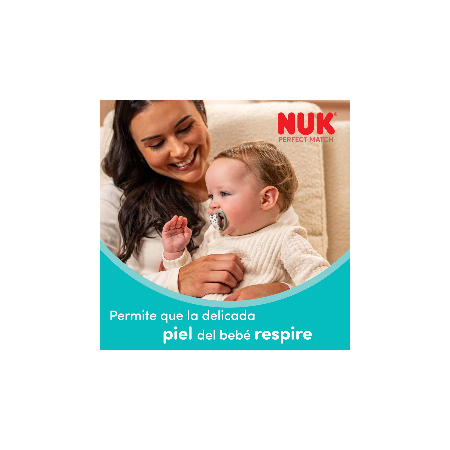 NUK CHUPETE SILICONA PERFECT MATCH AIR 6 - 18 MESES 2 UNIDADES SURTIDO