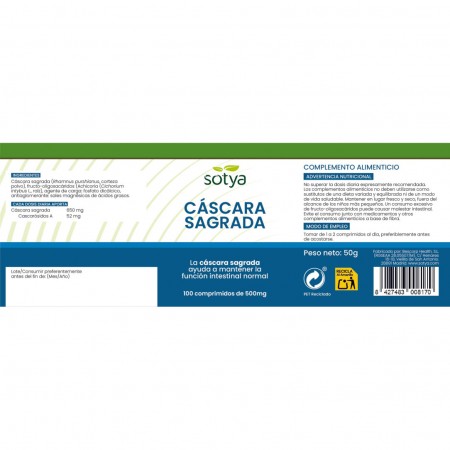 SOTYA CASCARA SAGRADA 500MG 100 COMPRIMIDOS