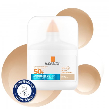 La Roche-Posay Anthelios UVAir SPF50+ sérum protector solar con color Light recomendado por dermatólogos